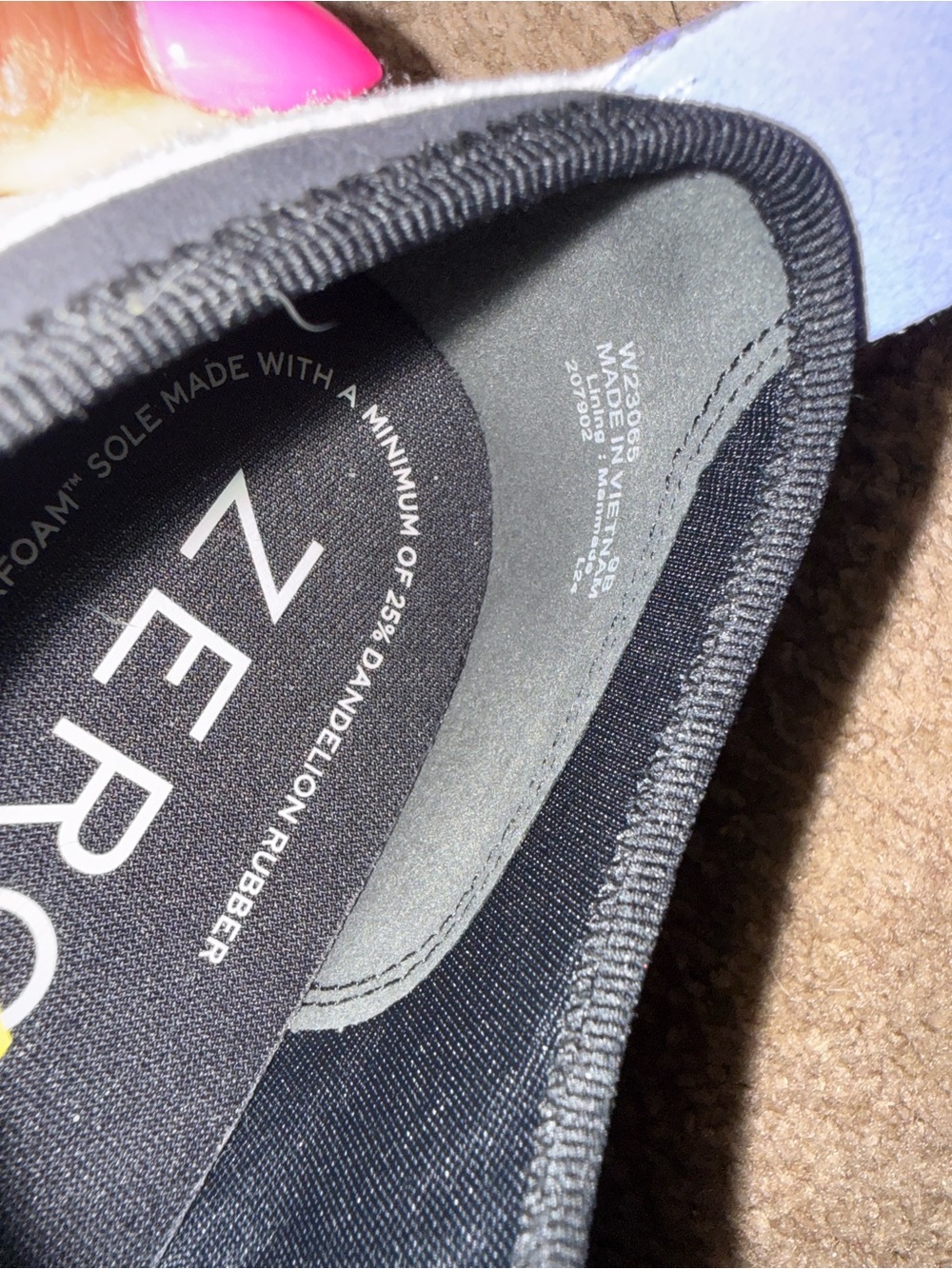 Cole Haan Black Sneakers with Cream Sole and Lilac Heel Tab - Picture 7 of 8
